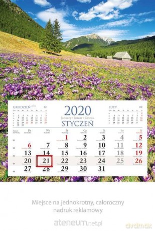 Kalendarz 2020 Jednodzielny Góry KM01 [KALENDARZ]