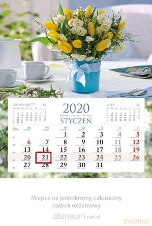 Kalendarz 2020 Jednodzielny Wiązanka KM04 [KALENDARZ]