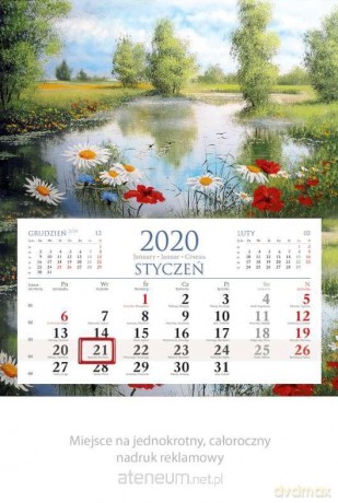 Kalendarz 2020 Jednodzielny Widok KM03 [KALENDARZ]