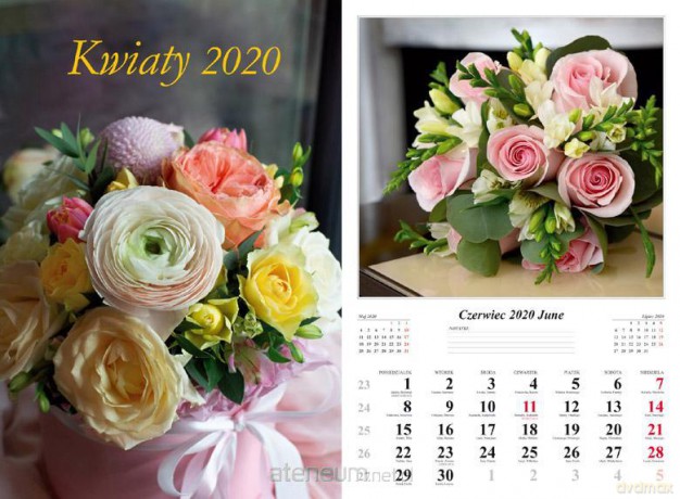 Kalendarz 2020 Kwiaty 7 planszowy [KALENDARZ]