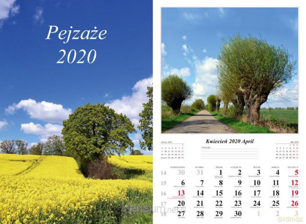 Kalendarz 2020 Pejzaże 7 planszowy [KALENDARZ]