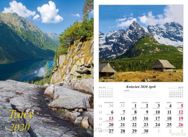 Kalendarz 2020 Tatry 13 planszowy [KALENDARZ]