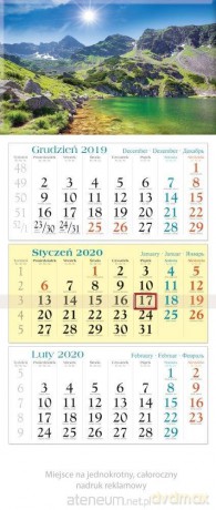Kalendarz 2020 Trójdzielny Jezioro KT2 [KALENDARZ]