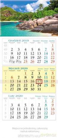 Kalendarz 2020 Trójdzielny Tropiki KT15 [KALENDARZ]