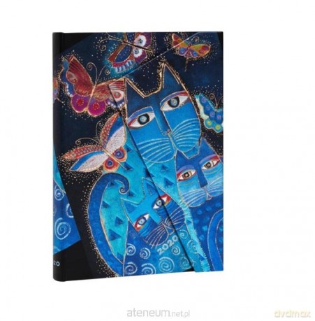 Kalendarz książkowy midi 2020 12M hor. Blue Cats [KALENDARZ]
