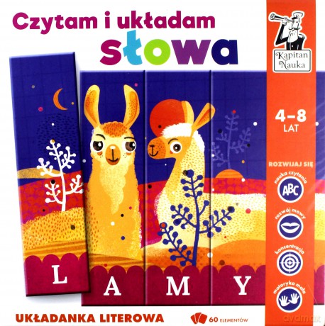 Kapitan Nauka. Czytam i układam słowa. Układanka..