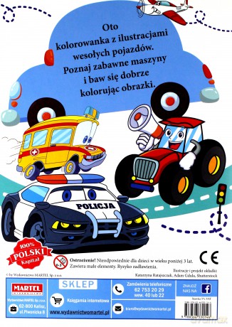 Kolorowanka z naklejkami Pojazdy [KSIĄŻKA]