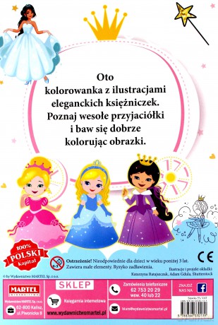 Kolorowanka z naklejkami Szykowne księżniczki [KSIĄŻKA]