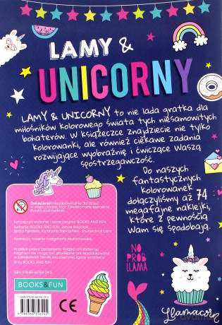 Kreatywne kolorowanie Lama and Unicorny [KSIĄŻKA]