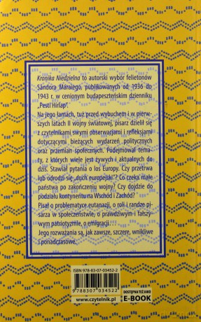 Kronika Niedzielna - Sndor Mrai [KSIĄŻKA]