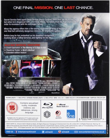 3 Days To Kill (72 godziny) [Blu-Ray]