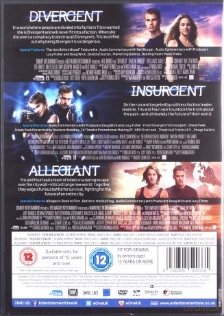 Divergent / Insurgent / Allegiant (Zbuntowana / Niezgodna / Wierna) [3DVD]