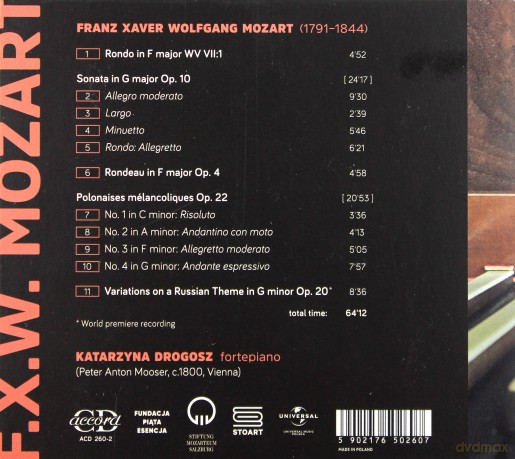 Katarzyna Drogosz: Franz Xaver Wolfgang Mozart [CD]