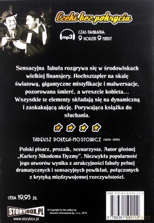 Czeki bez pokrycia - Tadeusz Dołęga-Mostowicz [AUDIOBOOK] [CD-MP3]