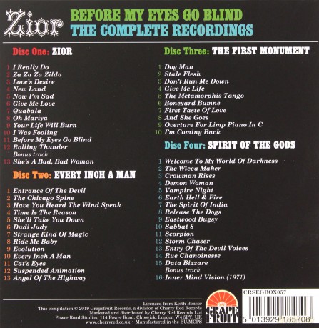 Zior: Before My Eyes Go Blind - The Complete Recordings (Clamshell) [4CD]