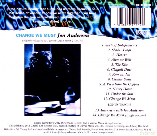 Jon Anderson: Change We Must [CD]