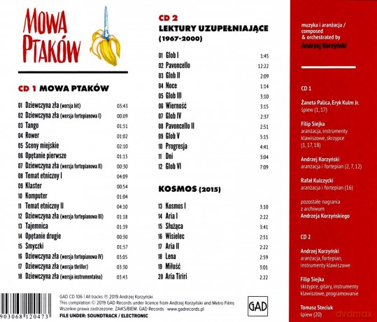 Mowa Ptaków soundtrack (Andrzej Korzyński) [2CD]