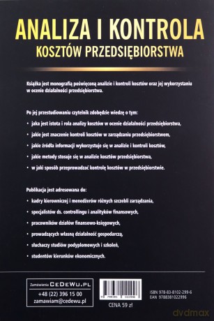 Analiza i kontrola kosztów przedsiębiorstwa - Edward Nowak [KSIĄŻKA]