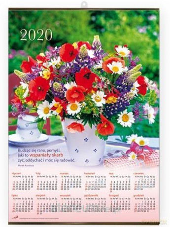 Kalendarz 2020 Plakatowy średni - Bukiet [KALENDARZ]