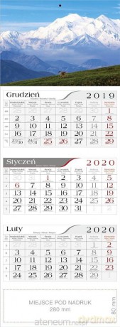 Kalendarz 2020 Trójdzielny Alpy [KALENDARZ]