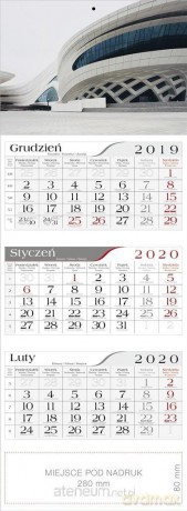 Kalendarz 2020 Trójdzielny Architektura [KALENDARZ]