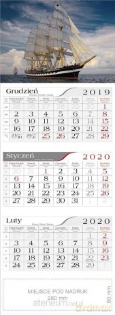 Kalendarz 2020 Trójdzielny Fregata [KALENDARZ]