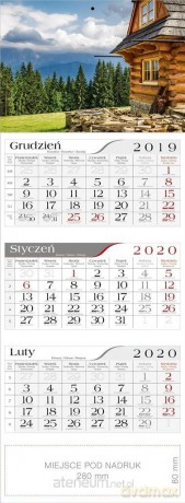 Kalendarz 2020 Trójdzielny Góralska chata [KALENDARZ]
