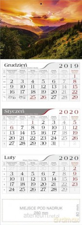 Kalendarz 2020 Trójdzielny Górski pejzaż [KALENDARZ]