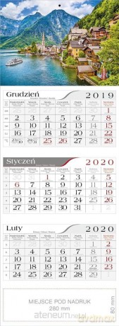 Kalendarz 2020 Trójdzielny Hallstatt [KALENDARZ]