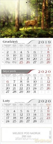 Kalendarz 2020 Trójdzielny Jeleń [KALENDARZ]