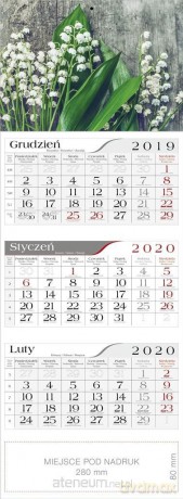 Kalendarz 2020 Trójdzielny Konwalie [KALENDARZ]