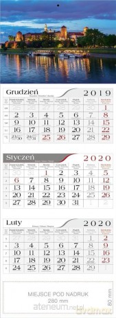 Kalendarz 2020 Trójdzielny Kraków [KALENDARZ]