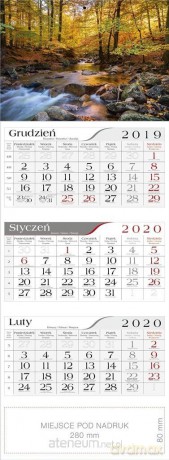 Kalendarz 2020 Trójdzielny Leśny potok [KALENDARZ]