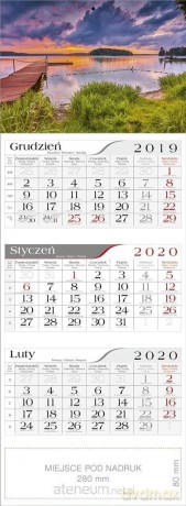 Kalendarz 2020 Trójdzielny Mazury [KALENDARZ]