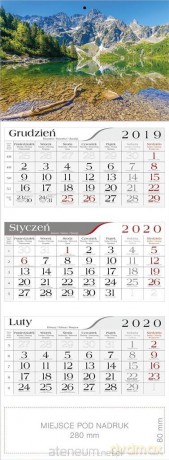 Kalendarz 2020 Trójdzielny Mięguszowieckie Szczyty [KALENDARZ]