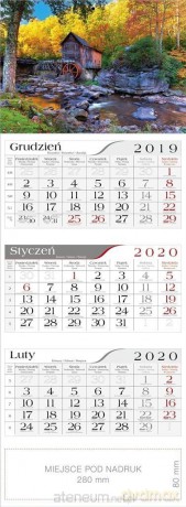 Kalendarz 2020 Trójdzielny Młyn wodny [KALENDARZ]