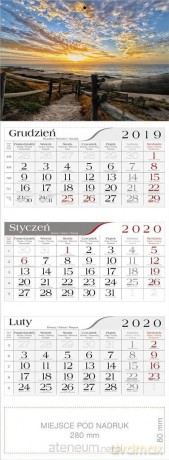Kalendarz 2020 Trójdzielny O zachodzie [KALENDARZ]