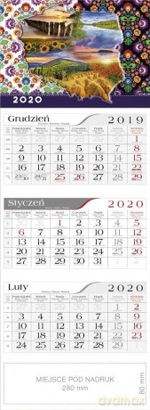 Kalendarz 2020 Trójdzielny Polska [KALENDARZ]