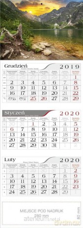 Kalendarz 2020 Trójdzielny Rysy [KALENDARZ]