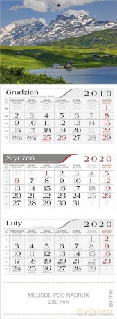 Kalendarz 2020 Trójdzielny W górach [KALENDARZ]