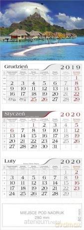 Kalendarz 2020 Trójdzielny Wakacje [KALENDARZ]