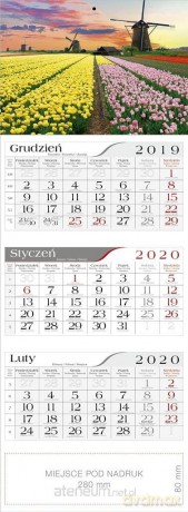 Kalendarz 2020 Trójdzielny Wiatraki [KALENDARZ]