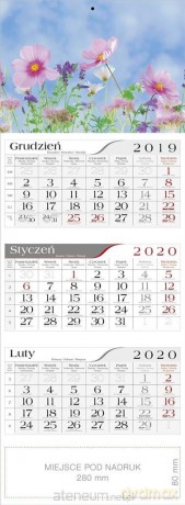 Kalendarz 2020 Trójdzielny Wiosna [KALENDARZ]
