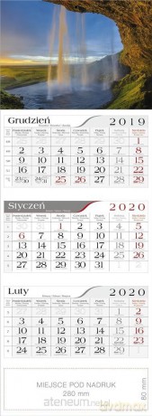 Kalendarz 2020 Trójdzielny Wodospad [KALENDARZ]