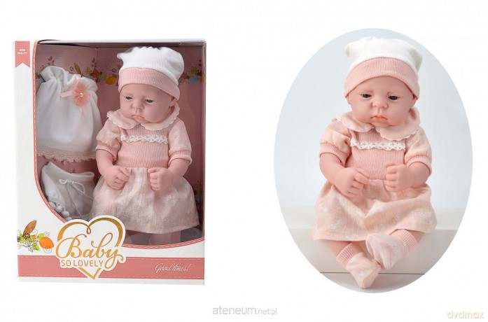 Lalka gumowa - ubranko morelowe 34 cm