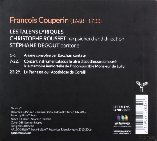 Ariane Consolee Par Bacchus: Les talens Lyriques Rousset (digipack) [CD]