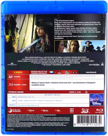 Pirates of the Caribbean: Dead Men Tell No Tales (Piraci z Karaibów: Zemsta Salazara) (Disney) [Blu-Ray 3D]+[Blu-Ray]
