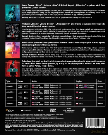 John Wick Kolekcja 1-4 [BOX] [4xBlu-Ray]