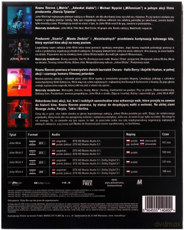 John Wick Kolekcja 1-4 [BOX] [4xBlu-Ray]