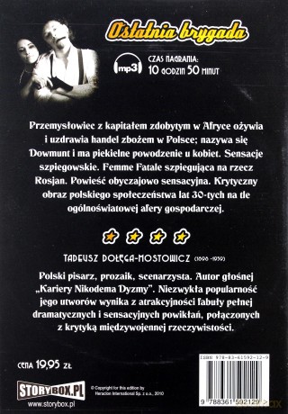 Ostatnia brygada - Tadeusz Dołęga-Mostowicz [AUDIOBOOK] [CD-MP3]